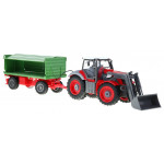 Traktor s prívesom RC 1:28 červeno-zelený RTR